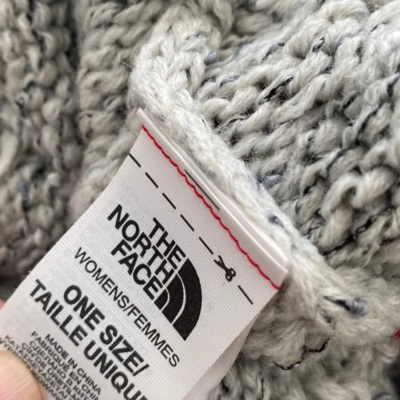The North Face Gray Knit Beanie Tassels & Pom-Pom - Picture 6 of 6